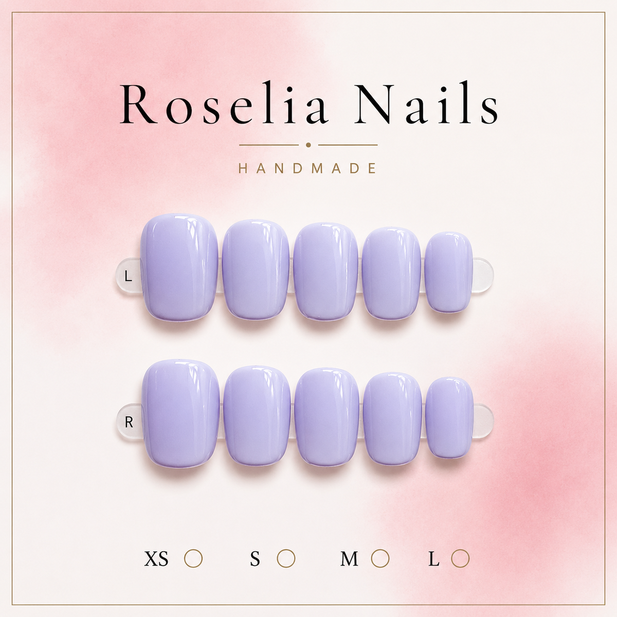 Lilac press-on nails, soft lavender, short square